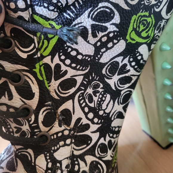 Skull & Rose Spiked Platform Booties - Picture 5 of 7